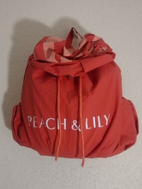 Peach & Lily Coral Drawstring Backpack